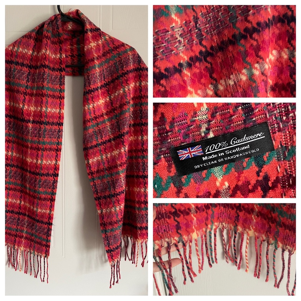 English Country Scarf Houndstooth Winter Accessory Cozy Heirloom Gift